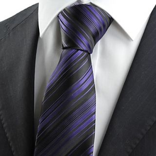 Tie New Purple White Black Checked Classic Mens Tie Necktie Party Holiday Gift