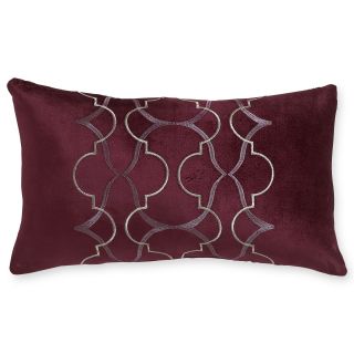 ROYAL VELVET Dark Raisin Print Oblong Decorative Pillow