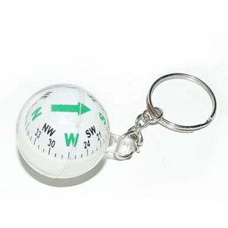 Ball Style Compass Keychain   White