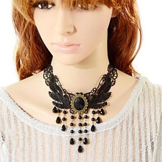 Elonbo Multiple Crystal Chain Style Vintage Gothic Lolita Collar Choker Pendant Necklace Jewelry