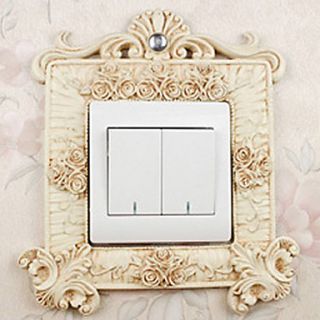 European Luxury Palace Style White Light Switch Stickers