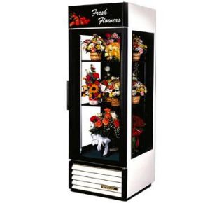 True 27 Glass End Floral Merchandiser   1 Door, 2 Shelf, 23 cu ft, White