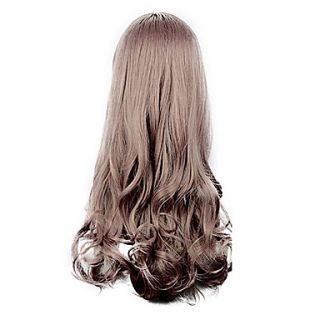 High Quality Cosplay Synthetic Wig Harajuku Style Lolita Side Bang Wavy Long Wig(Auburn)