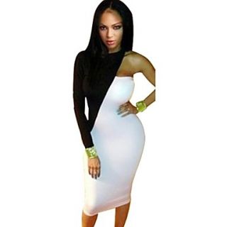 Womens Hot Girl One Shoulder Party Midi Bodycon Dress