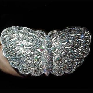 Fashion Ladies Butterfly Design Rhinestone Diamond Box Clutch Evening Bag