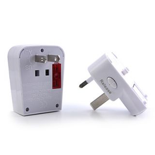 1 x World Travel Adapter with USB Charging Port / Surge Protection