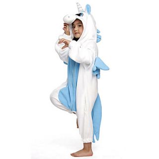 Blue Unicorn Flannel Kids Kigurumi Pajama