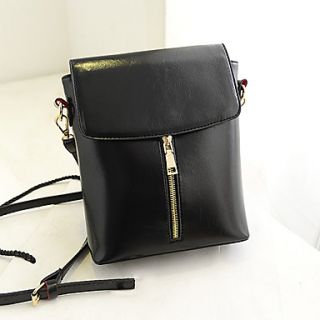 Daidai Womens Basic Lovely Zipped Black Shoulder Bag