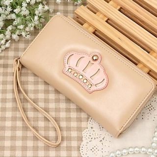 Womens New Fashion Korean Lady Clutch Bag Crown Lady Wallet Mobile Phone Bag Linning Color on Random