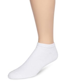 Hanes 6 Pack Low Cut Socks, White, Mens