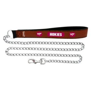 Virginia Tech Hokies Football Leather 2.5mm Chain Leash   M