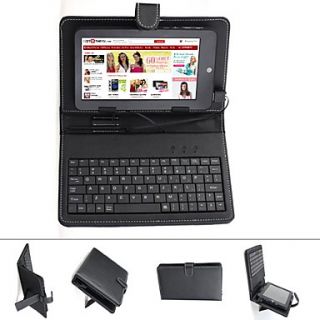 Protective Leather Keyboard Case for 7 inch Tablet PC (USB Port)