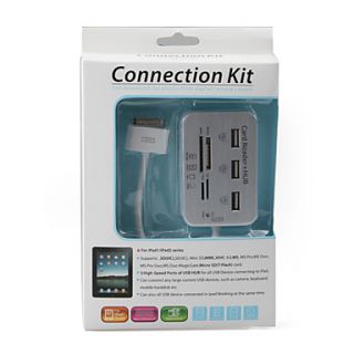 3High Speed USB Hub Camera Connection Kit SD/MMC/MS Card Reader Combo Kit for iPad, iPad 2 and The new iPad