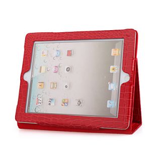 Red 2 in 1 Protective Crocodile Leather Case For iPad2