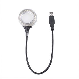 USB LED 18 Lights with Magnifier, Black