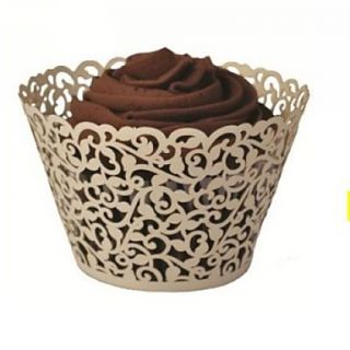 Ivory Laser Cut Cupcake Wrappers (Set of 12)