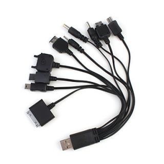 10 in 1 Multifunctional Universal USB Charger/Data Cable for Mobile Phone//MP4/GPS