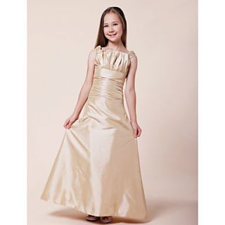 A line Off the shoulder Floor length Taffeta Junior Bridesmaid Dress