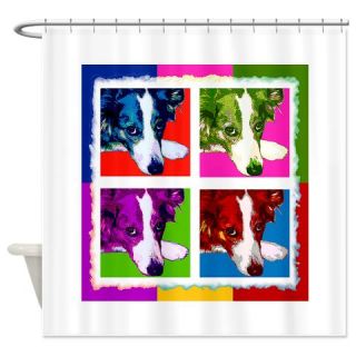  Border Collie Pop Art Shower Curtain  Use code FREECART at Checkout