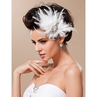 Gorgeous Feather With Rhinestones/ Tulle Wedding Bridal Headpiece