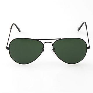 UV400 Resin Lens Glare Guard Driving Sunglasses (Black Frame Green Lens)