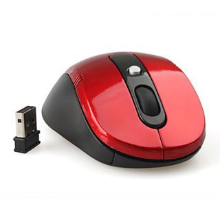Wireless 2.4 GHz USB Optical Mouse (Red)