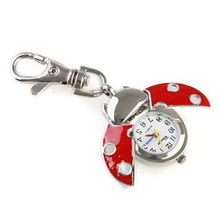 Red Ladybird Style Quartz Analog Keychain Watch