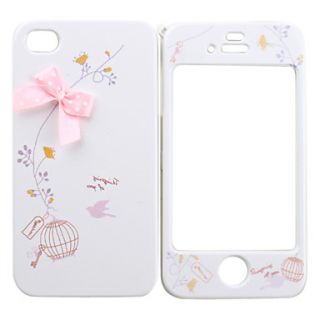 Full Body Case for iPhone 4/4S   Pink Ribbon Cutie Bird