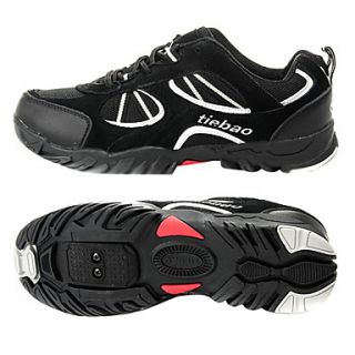 Cycling MTB SPD Shoes Casual Shoes With Cowsuede Leather And Breathable Mesh Upper Black Color
