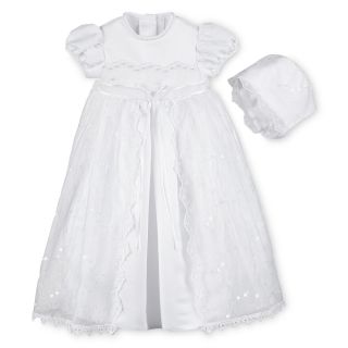 Keepsake Christening Dress and Hat   Girls newborn 9m, White, White