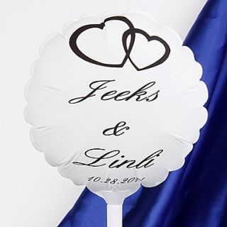 Personalized Wedding Balloon   Double Hearts