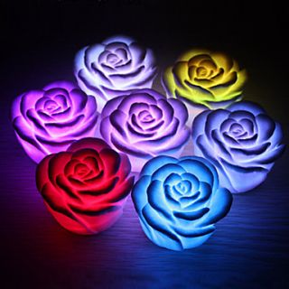 Romantic Rose Shaped 7 Colors Changing LED Night Light (3xAG13)