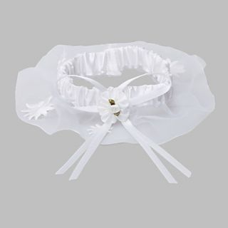 Polyester With Satin Flower Wedding Garters