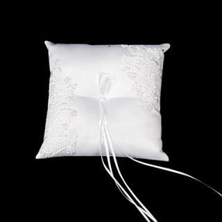 Grace Wedding Ring Pillow In Satin With Embroidery