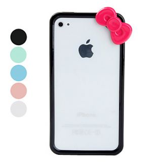 Protective Hard Silicone Bumper for iPhone 4 and iPhone 4S (Bows, Assorted Colors)