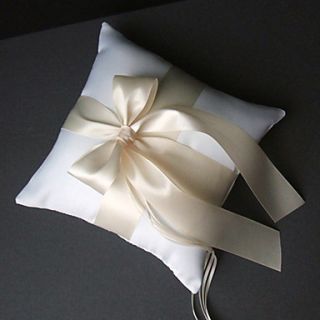 Wedding Ring Pillow In Criss cross Satin Sash And Bow