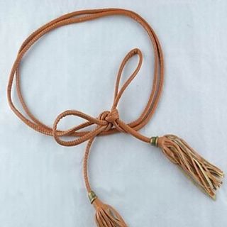 Womens Vintage Tassel String Wide Belt