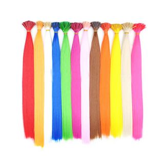 100 Pcs Pre bonded Stick Tip Highlight Synthetic Hair Extensions   12 Colors Available
