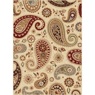 Infinity Ivory Area Rug (710 X 103) (PolypropyleneConstruction method Machine madePile height 0.39 inchesStyle TransitionalPrimary color IvorySecondary colors Red/beigePattern AbstractTip We recommend the use of a non skid pad to keep the rug in pl