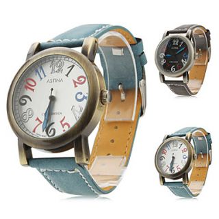 Unisex PU Analog Quartz Wrist Watch (Assorted Colors)