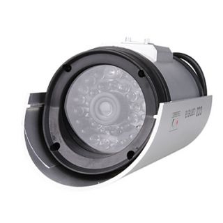 Outdoor Dummy Security Camera with Light Fake Surveillance