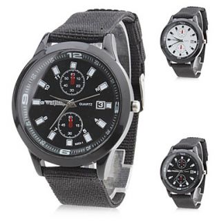 Unisexs Fabric Analog Quartz Wrist Watch (Black)