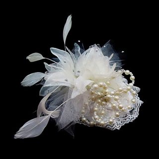 Gorgeous Satin/ Feather Wedding Bridal Flowers/ Headpiece