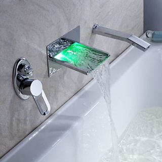 Sprinkle by Lightinthebox   LED Waterfall Tub Faucet with Pull out Hand Shower (Wall Mount)