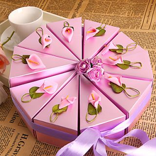 Purple Lily Cake Favor Box (Set of 10)