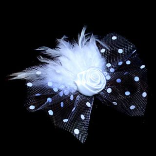 Gorgeous Tulle And Feather Flower Girl Headpiece With Rosette