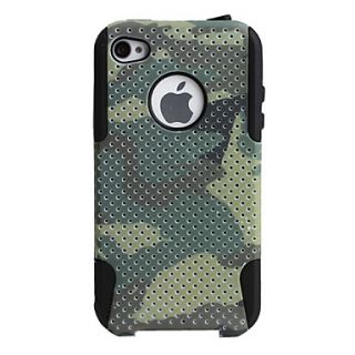 Camouflage Pattern Lagging Silicone and PC Case for iPhone 4 and 4S (Green)