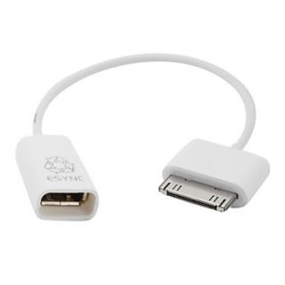 Camera Connection Kit Dock Connector to USB Host OTG Adapter Cable for iPad and iPhone (18cm, White)