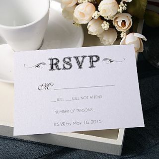 Personalize Wedding Response Cards   RSVP (Set of 50)