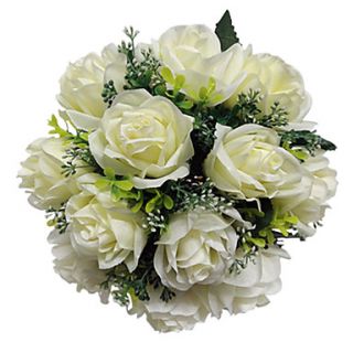 Ivory Satin Rose Bridal Bouquet